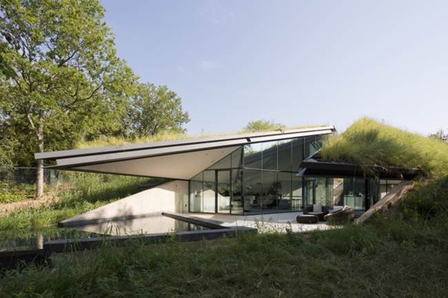 Green Roofed Edgeland House By Bercy Chen Studio